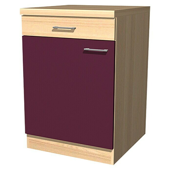 Flex-Well Sofia Unterschrank57 x 60 x 85 cm, Dekor Front: Akazie/Aubergine Unknown