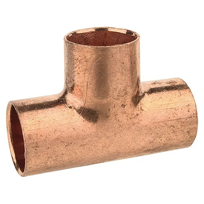 Kupfer-T-Stück 5130 - Durchmesser: 15 mm - Kupfer-T-Stück Verbinder für Sanitärinstallationen. Robuster und langlebiger Verbinder für Rohrsysteme.