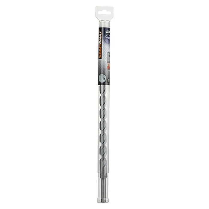 Craftomat Broca para hormigón y mampostería - Diámetro de la broca: 18 mm, Largo: 400 mm - Una broca para mampostería Craftomat, dentro de un tubo de plástico transparente con colgador para su venta al por menor.