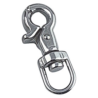 Schnapphaken (Durchmesser: 13 mm, Länge: 6,5 cm, Wirbelauge, Edelstahl, A4)