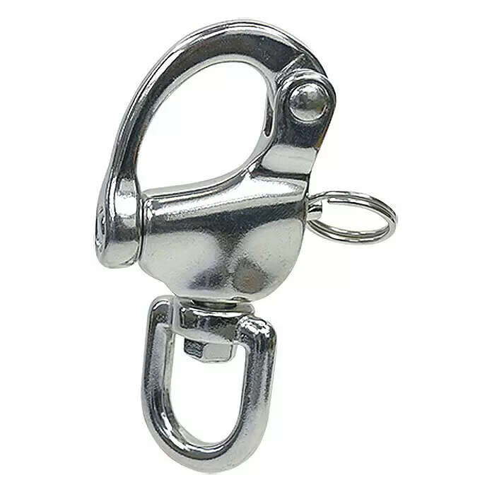 Schnappschäkel - 7 cm, Wirbelauge, Edelstahl, A4