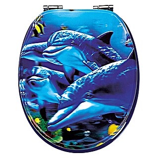 Poseidon Toiletzitting Sea Life 3D (MDF, Blauw, Softclose)