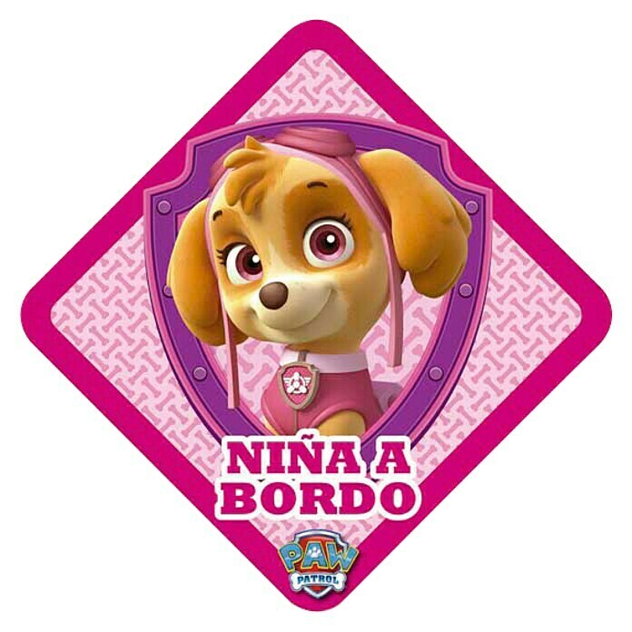 Etiqueta adhesiva Niña a Bordo (Rosa)
