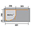 Weka Blockbohlenhaus Fides III (3,38 x 6,46 m, Wandstärke: 28 mm, Natur)
