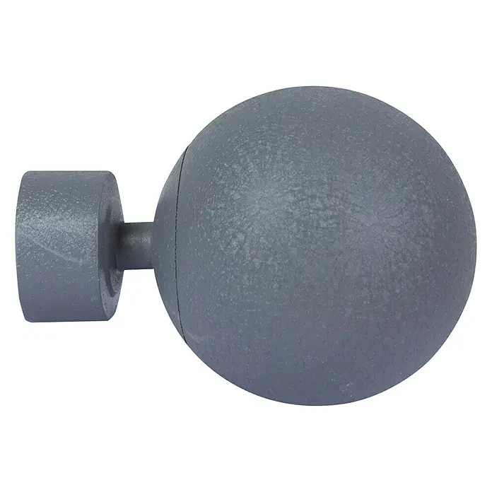 Tapa final Nordic esfera gris - 1 ud. - Primer plano de una bola de masaje gris con mango para la liberación miofascial y la recuperación muscular.
