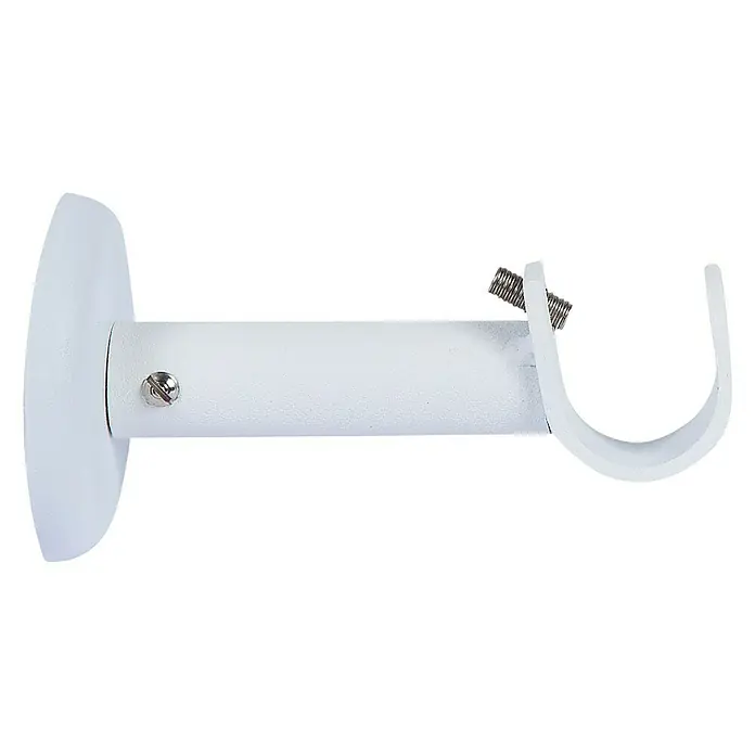 Soporte de pared frontal Nordic - L x An x Al: 7,8 x 5 x 5 cm, Diámetro: 19 mm - Soporte de barra de cortina metálico blanco, ideal para montar barras de cortina en la pared y fácil de instalar.