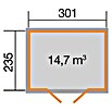 Weka wekaLine Gartenhaus Gr. 2 (2,65 x 3,2 m, Wandstärke: 28 mm, Satteldach, Rot)