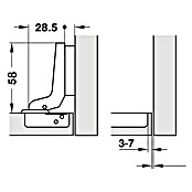 Stabilit Spojnica za vrata (Vrsta graničnika: Unutarnji graničnik, Promjer rupe za ugradnju: 35 mm, Kut otvaranja: 110°)