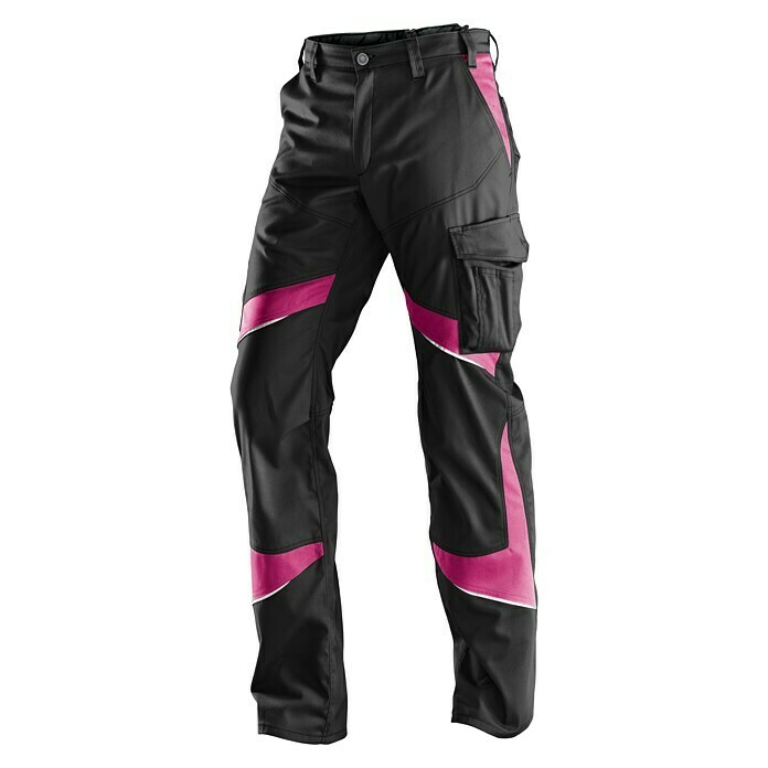 Kübler Activiq Damen-Arbeitshose48, Schwarz/Pink Front View