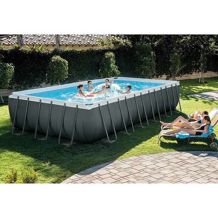 Intex Bazen s okvirom  (D x Š x V: 732 x 366 x 132 cm, Tamnosive boje, 31.805 l) | BAUHAUS