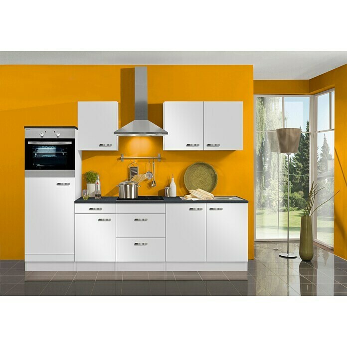 Optifit Küchenzeile Lagos Variante 4 (Breite: 270 cm, Weiß, Mit  Elektrogeräten) | BAUHAUS