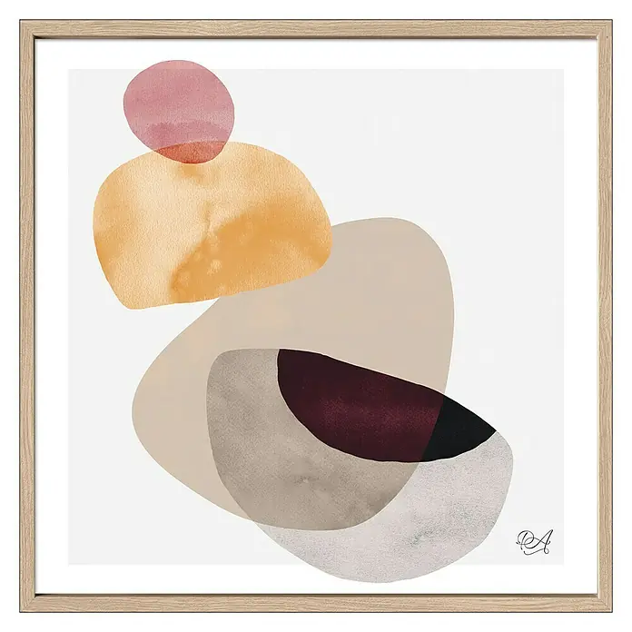 ProArt Bild - Shapes IV, B x H: 52,5 x 52,5 cm - Modernes abstraktes Wandbild mit geometrischen Formen in sanften Farben, gerahmt. Eine stilvolle Dekoration für jedes Zuhause!