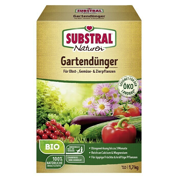 Celaflor Naturen Bio-Gartendünger (1,7 kg, Inhalt ausreichend für ca.: 42 m²)