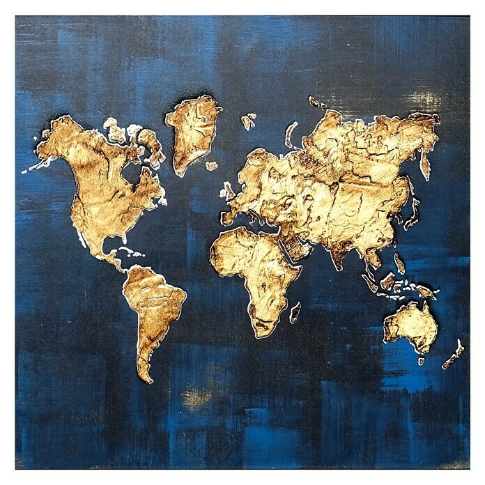 Cuadro pintado a mano (World, 40 x 40 cm)