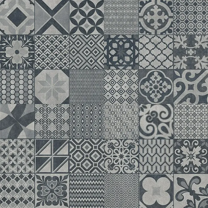 Ambiente by Palazzo Feinsteinzeugfliese Vintage60 x 60 cm, Schwarz, Matt