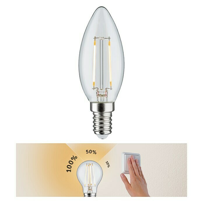 Paulmann LED-Leuchtmittel (1 Stk., E14, 2,5 W, Warmweiß, Dimmbar)