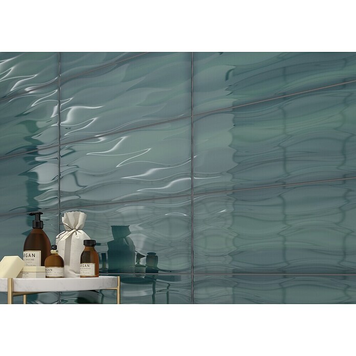 Decocer by Cinca Glow Zidna pločica Onda  (25 x 55 cm, Zelena, Sjaj) | BAUHAUS