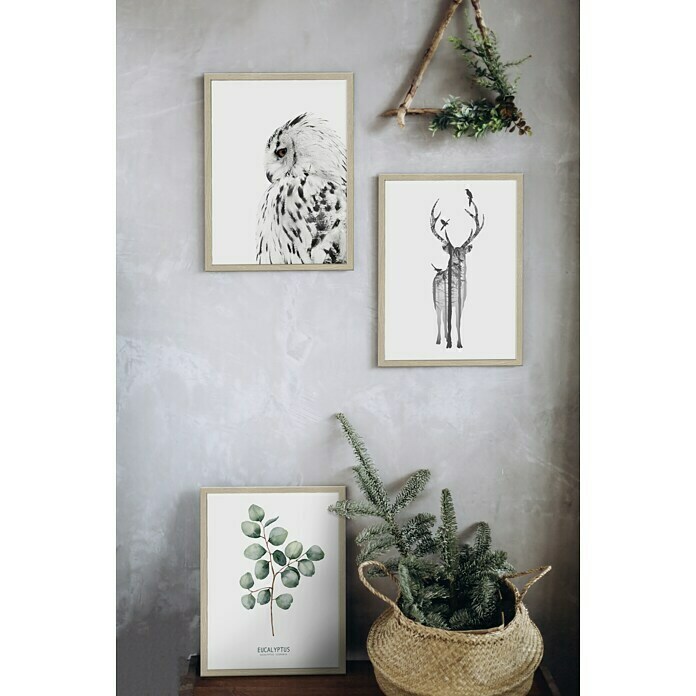 ProArt Gerahmtes Bild Deer with Birds (B x H: 33 x 43 cm)