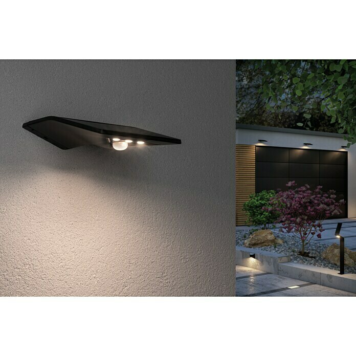 Paulmann LED-Solar-Außenwandleuchte Yoko (1,2 W, Anthrazit, L x B x H: 16 x 19 x 5,7 cm)