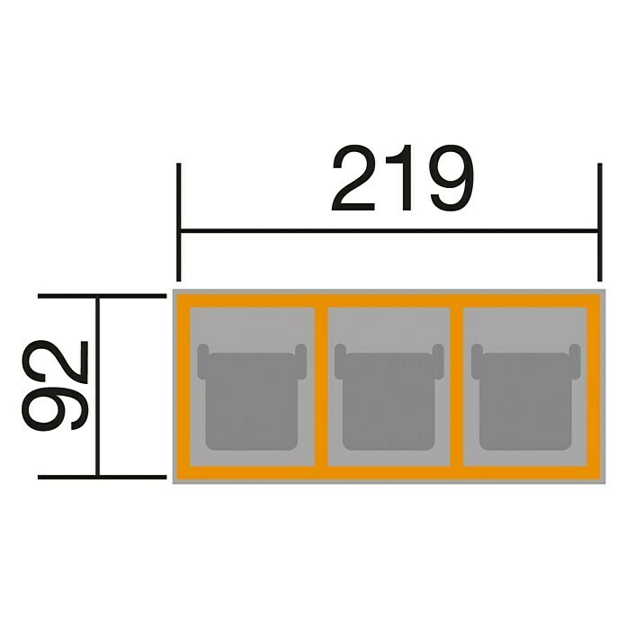 Weka MülltonnenboxAußenbreite inkl. Dachüberstand: 219 cm, Außentiefe inkl. Dachüberstand: 92 cm, Holz, Anthrazit, Geeignet für Anzahl Mülltonnen: 3 Stk. View From Above
