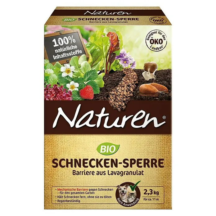 Substral Naturen Schnecken-Stopp - 2,3 kg - Produktbild: Naturen Bio Schnecken-Sperre Lavagranulat, eine natürliche Barriere gegen Schnecken, ideal für den ökologischen Landbau.