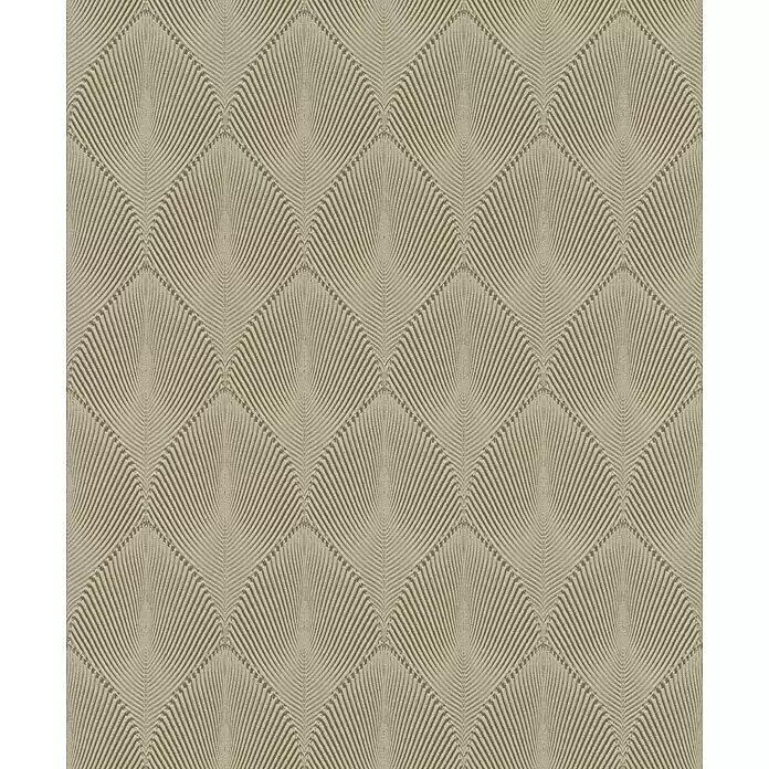 Rasch Yucatán Vliestapete - Beige/Braun, Grafisch, 10,05 x 0,53 m - Nahtloses strukturiertes Muster in Beige mit erhabenem Muschel- oder Federdesign.