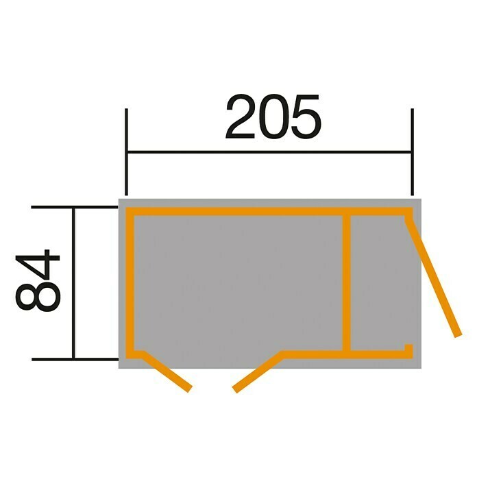 Weka Geräteschrank 367Außenbreite inkl. Dachüberstand: 215 cm, Außentiefe inkl. Dachüberstand: 95 cm, Natur View From Above