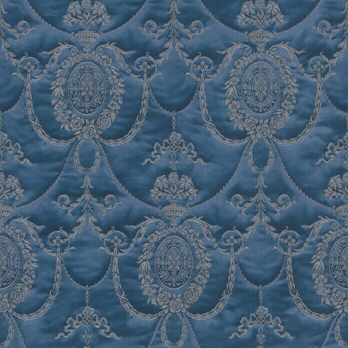Rasch Trianon Vliestapete II (Blau, Ornament, 10,05 x 0,53 m)