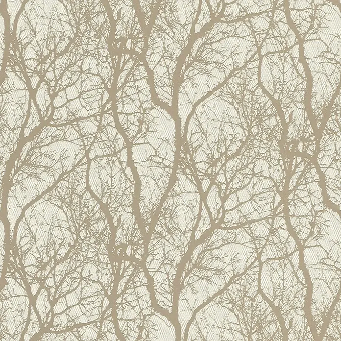 Rasch Tapetenwechsel Vliestapete Äste - Beige/Bronze, Floral, 10,05 x 0,53 m - Beige Tapete mit sich verzweigenden Baumzweigen für eine natürliche und elegante Wandgestaltung.