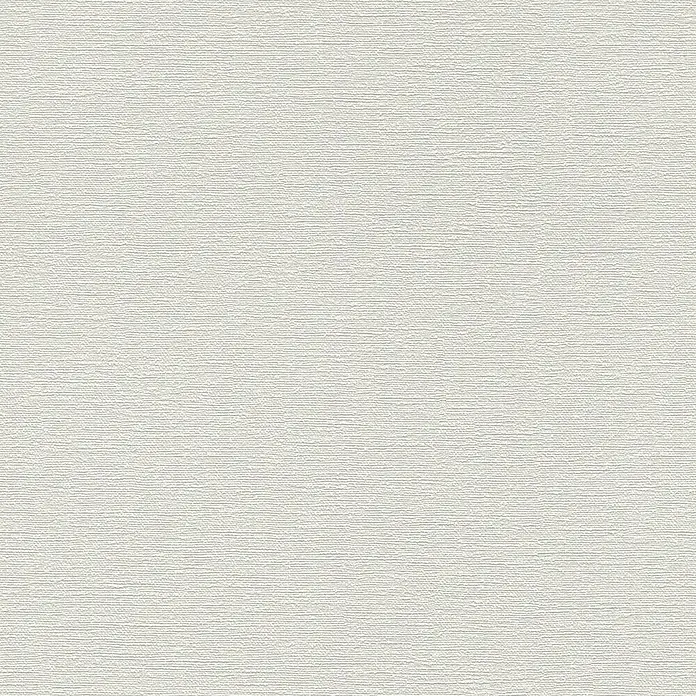 Rasch Tapetenwechsel Vliestapete I - Grau, Uni, 10,05 x 0,53 m - Ein Textur-Detailbild eines weißen, feinen Stoffes, das die gleichmäßige Webstruktur und dezente Farbgebung hervorhebt. Ideal für Hintergründe.