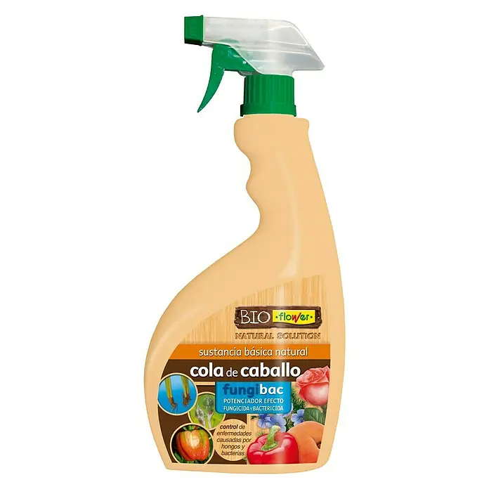 Flower Fungicida de azufre mojable Cola de caballo - 750 ml - Spray para plantas Bio-Flower con solución natural. Producto eficaz para controlar hongos y bacterias para plantas sanas.
