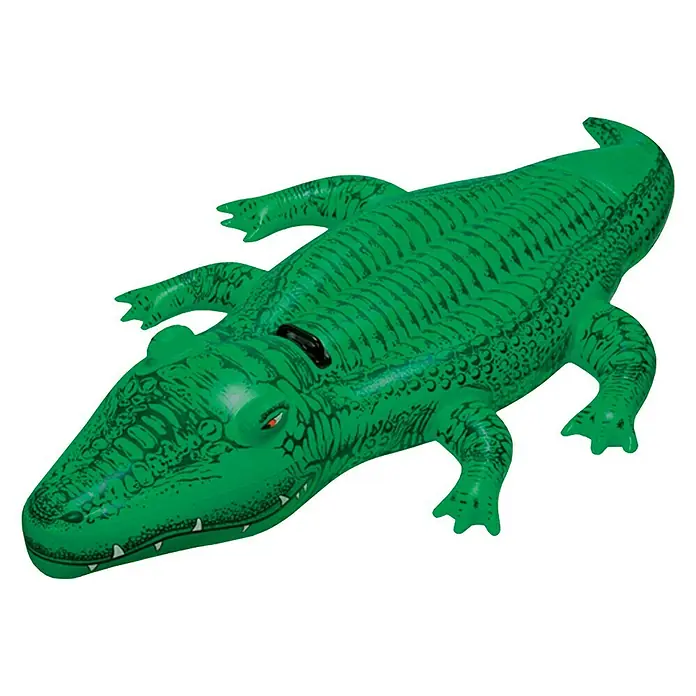Intex Animal acuático Cocodrilo - 168 x 86 x 20 cm, Plástico, Verde - Caimán inflable detallado, ideal para la diversión de verano en la piscina o el lago. El cocodrilo verde es muy llamativo.