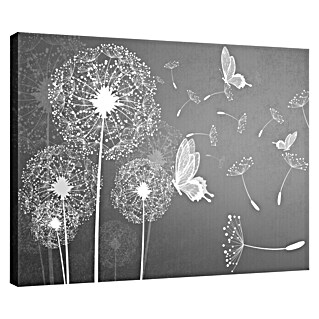 Leinwandbild (Pusteblume & Schmetterling, 80 x 60 cm)