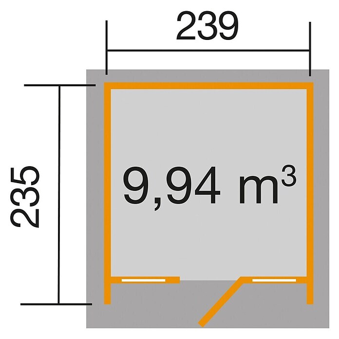 Weka Gartenhaus (Holz, 5,62 m², Wandstärke: 28 mm, Natur)
