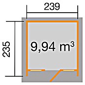 Weka Gartenhaus (Holz, 5,62 m², Wandstärke: 28 mm, Natur)