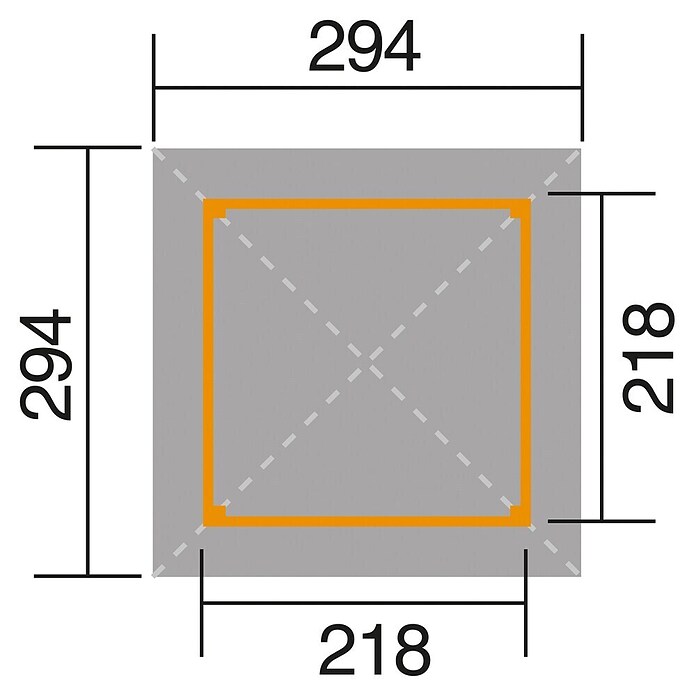 Weka Pavillon (L x B: 294 x 294 cm)