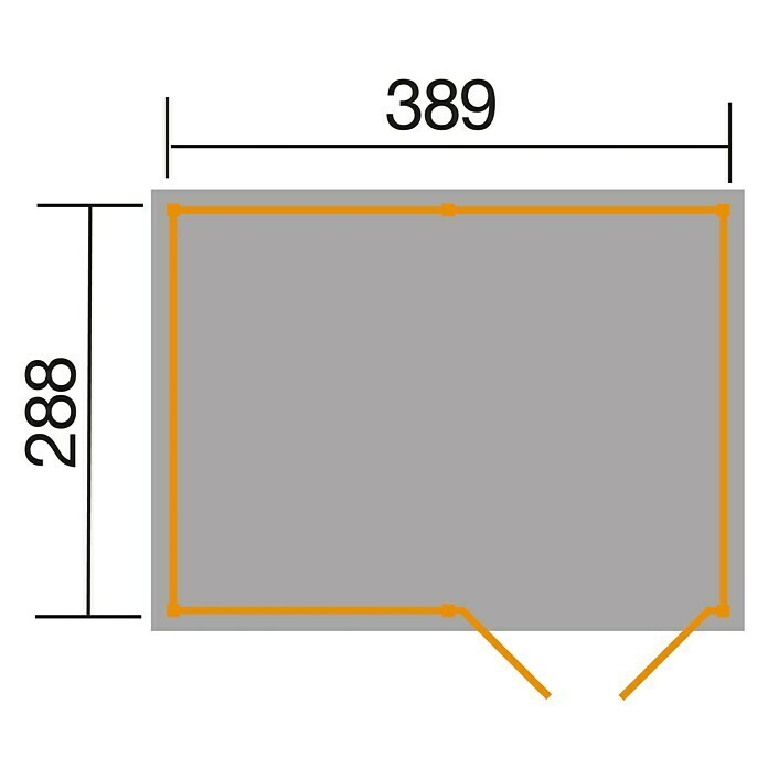 Weka Gerätehaus 607 (B x T: 408 x 318 cm, Wandstärke: 20 mm)