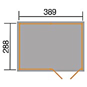 Weka Gerätehaus 607 (B x T: 408 x 318 cm, Wandstärke: 20 mm)