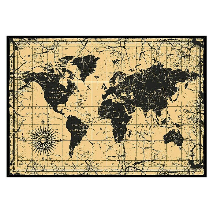 Armario de contadores Decorativo  (Mapa del mundo, 50 x 35 cm)