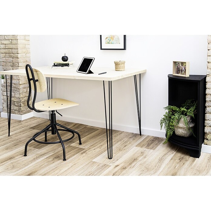 Rei Pata para muebles Tri (Ø x Al: 10 x 71 cm, Acero, Negro) | BAUHAUS