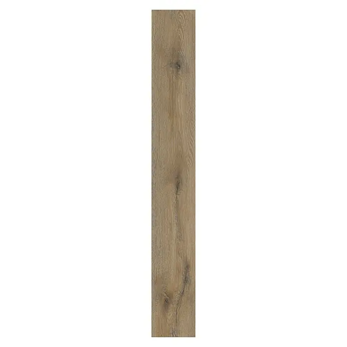 Classen Vinylbodenmuster GreenVinyl Risseiche Dunkel - 300 x 173 x 4 mm, Landhausdiele - Abbildung einer einzelnen Diele mit einer realistischen Holzmaserung und warmen, natürlichen Farbtönen, ideal für Innenräume.