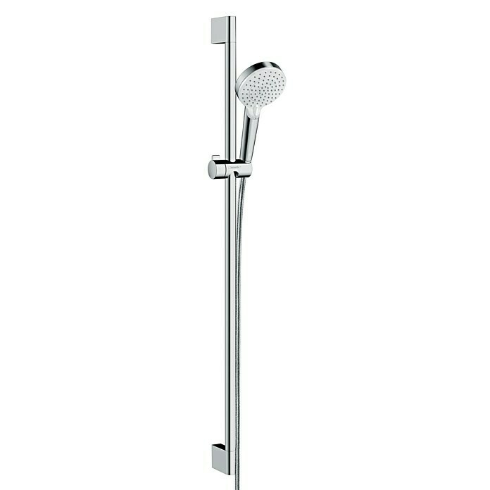 Hansgrohe Crometta Brausegarnitur VarioLochabstand: 91,5 cm, Art Strahl: Rain, IntenseRain, Chrom/Weiß Front View