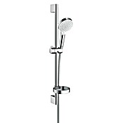 Hansgrohe Crometta Brausegarnitur Vario (Lochabstand: 62,5 cm, Anzahl Funktionen: 2, Chrom/Weiß, Glänzend)