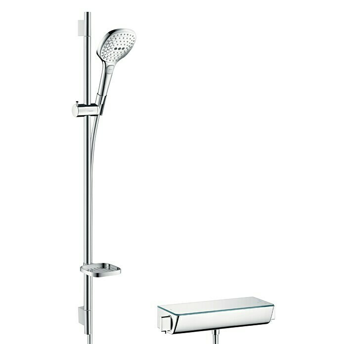 Hansgrohe Brause-Set Raindance Select E 120/Ecostat Select (Mit Thermostatarmatur, Lochabstand: 91,5 cm, Anzahl Funktionen: 3, Chrom)