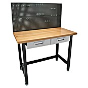 Werkbank (L x B x H: 62 x 122 x 156 cm, 2 Schubladen)