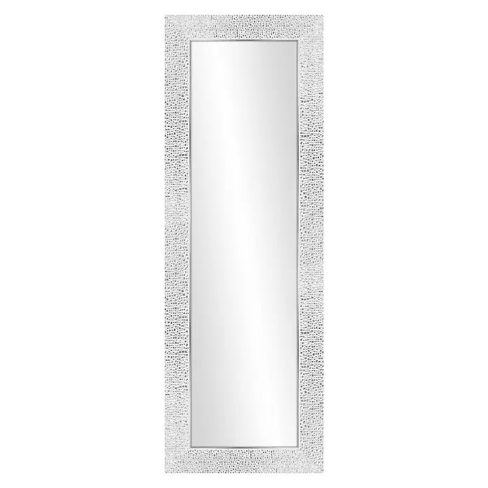 Espejo de pared Milán - 53,5 x 155,5 cm, Blanco/gris - Un elegante espejo rectangular con un marco plateado decorativo que añade un toque elegante a cualquier habitación.