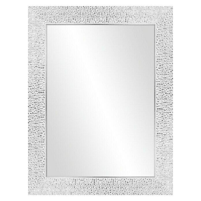 Espejo de pared Milán (66 x 86 cm, Blanco/gris)