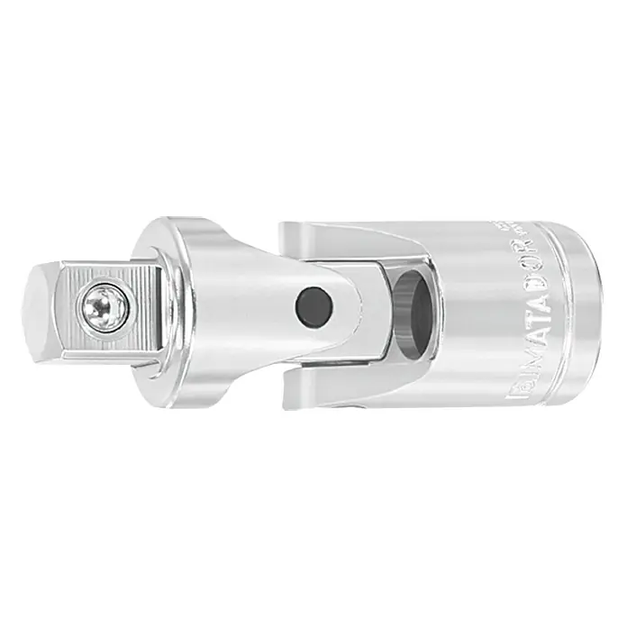 Matador Kardangelenk - ½″, Vierkant - Ein silberner Matador-Kardangelenk-Adapter für Werkzeuge, ideal für schwer zugängliche Stellen bei Reparaturen.