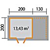 Weka Blockbohlenhaus Milano Plus (19 mm, 6,6 m²)