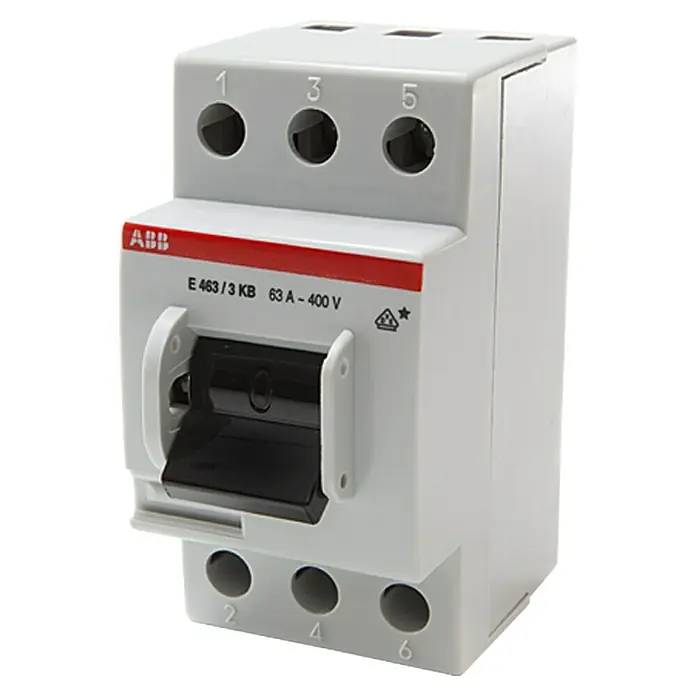 ABB Hauptschalter 463/3KB - 230 V - 400 V, 63 A, Polanzahl: 3 Stk. - ABB E 463/3 KB 63 A-400 V Leitungsschutzschalter für zuverlässigen Schutz vor Überlast und Kurzschlüssen in elektrischen Anlagen.